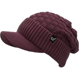 Beanie Fuzzy Fleece Lining Warm Chunky Soft Stretchy Oversized Ribbed Knit Hat